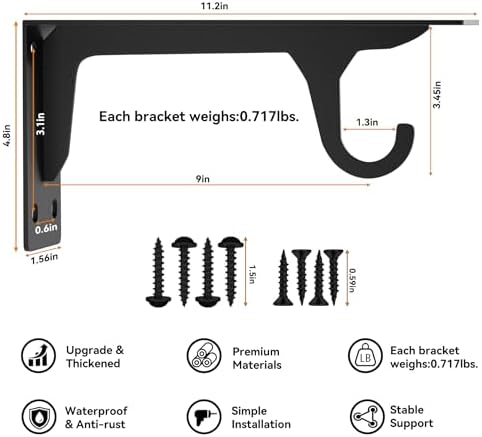 heavy duty closet rod support brackets 300lbs capacity shown in use