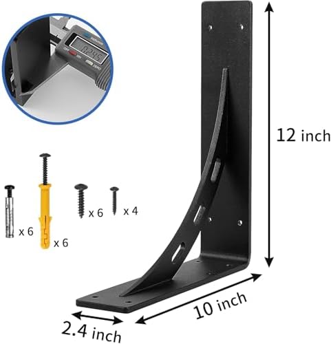 12 inch x 10 inch heavy duty bracket,granite shown in use