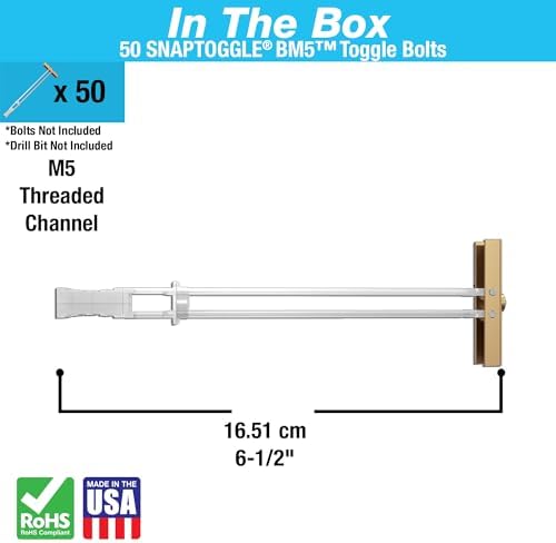 toggler snaptoggle bm5 toggle anchor, 50 pack, no shown in use