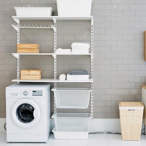 colingmill 8 pcs white twin rail upright wall, side view