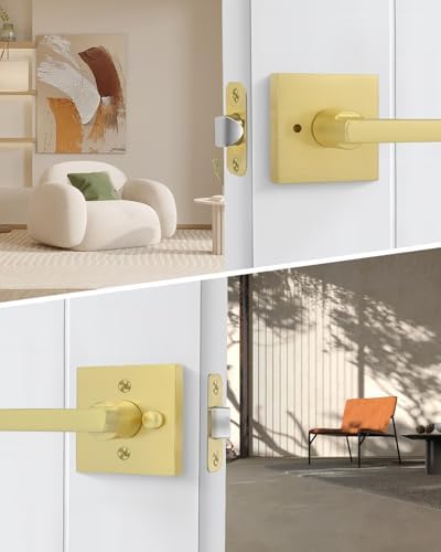 goldenwarm brushed gold door handles interior, privacy door, package contents