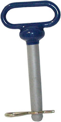 Buyers Products 66101 Steel Hitch Pin 1/2 Inch Diameter x 4 Inch Usable Length, High Strength AISI 1541 Steel, Blue Poly-Coated Handle, Zinc-Plated Cotter Pin, Hitch Pin for Truck and Trailer Towing
