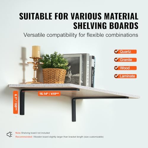 vevor shelf bracket 16 x 6 in, 4, close-up detail