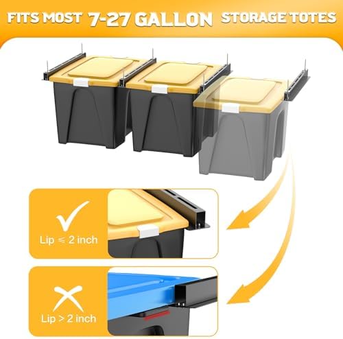 walmann ceiling tote storage rails, heavy duty garage, close-up detail
