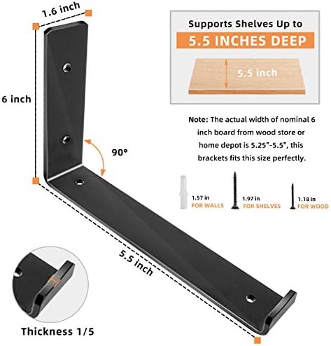 shelf brackets 5.5 x 4 inch, heavy duty shown in use