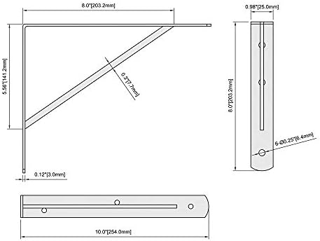 home master hardware wall shelf brackets, 10x8 inch, close-up detail