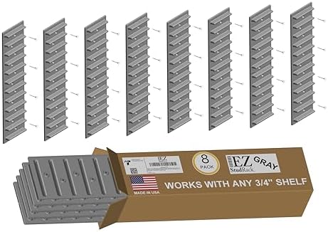made in usa ezstudrack adjustable shelf brackets, 8-pack on a desk or shelf