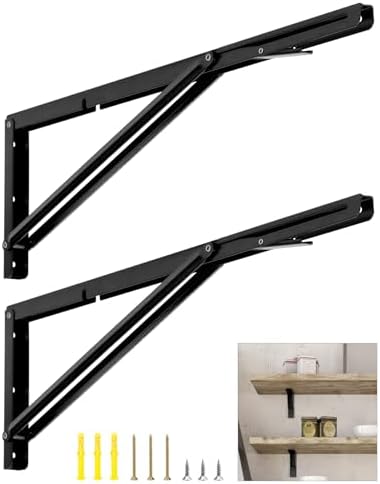 qwork 24" heavy duty folding shelf brackets for, main product view