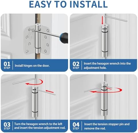 4 inch self closing door hinges, 5/8" radius showing dimensions