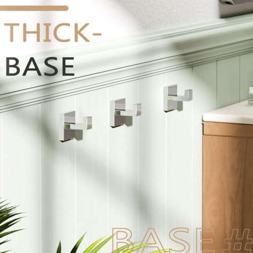kokosiri bathoom towel hook wall mount square bath, front angle view