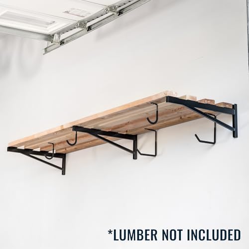 storeyourboard 24 inch heavy duty shelf brackets, set shown in use