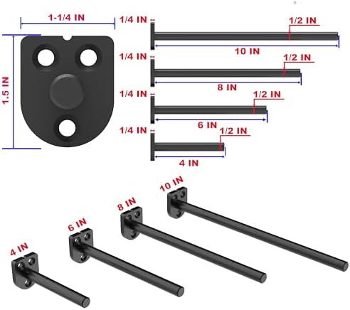 10 in hidden floating shelf brackets 8 pack, close-up detail