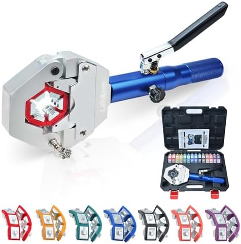 hydraulic ac hose crimper kit 71500 with snap-on shown in use
