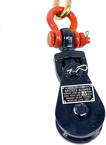 Mytee Products 2 Ton Snatch Block with Chain Flatbed Tow Truck Rollback Wrecker Car Carrier Cable