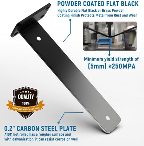 leopo 8 inch 12 pack floating shelf brackets, close-up detail