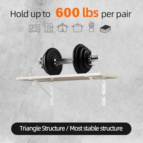 heavy duty shelf brackets, 12 x 8 inch, side view