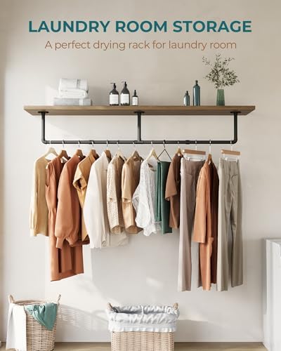 oropy 65.7" heavy duty industrial pipe clothes rack on a desk or shelf