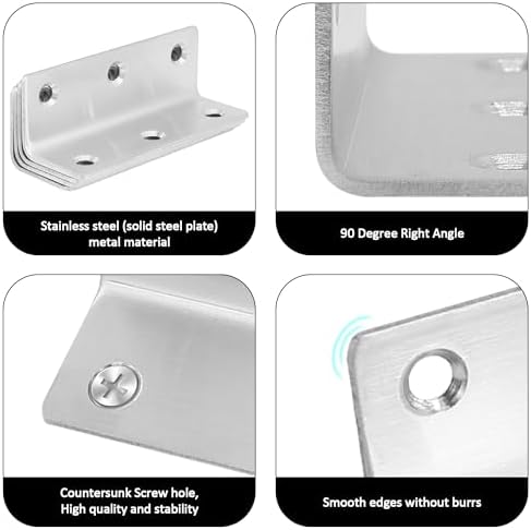 4" silver heavy duty shelf brackets, 100mm length, side view