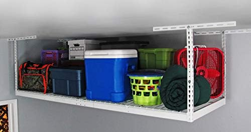 saferacks 3x8 overhead garage storage rack, white, 24"-45", close-up detail