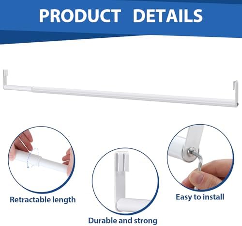 threehoney expandable closet hanger rod for wire shelf, close-up detail