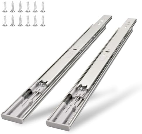 10 inch soft close drawer slides 6 pairs, front angle view