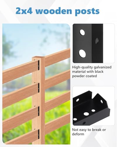 2x4 fence brackets for wood rail,18 gauge, side view