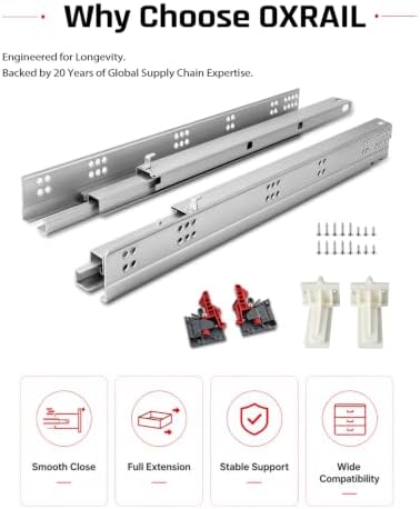 21 inch undermount drawer slides soft close 1, front angle view