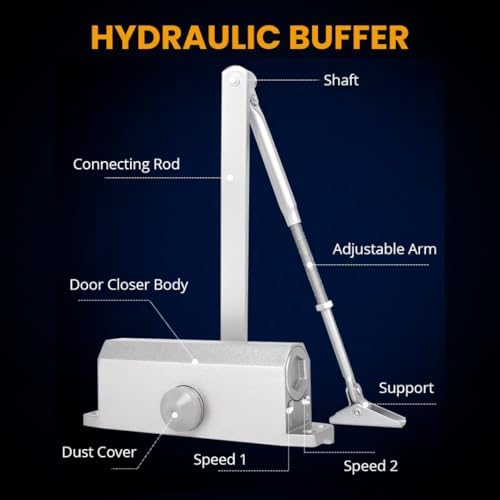 hydraulic automatic door closer – heavy duty adjustable on a desk or shelf
