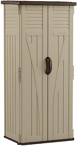 suncast vertical shed, compact outdoor storage system, 22, main product view