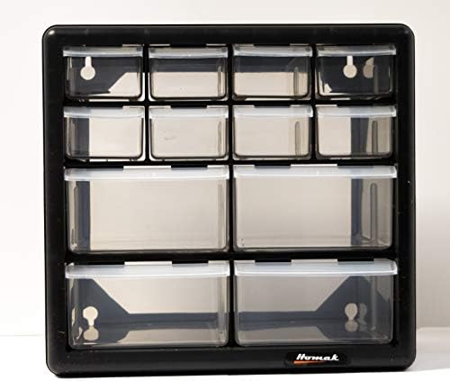 homak 12-drawer parts organizer, black, ha01012001, view 9