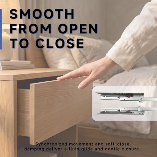 6 pair 16 inch (400mm) undermount soft close shown in use