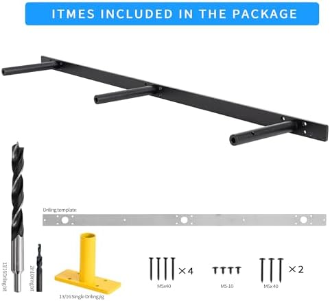 heavy duty floating shelf bracket 38 inch, hidden, side view