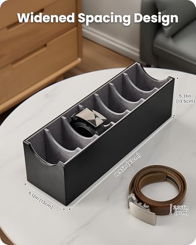 lolalet belt organizer for closet, belt box &, close-up detail