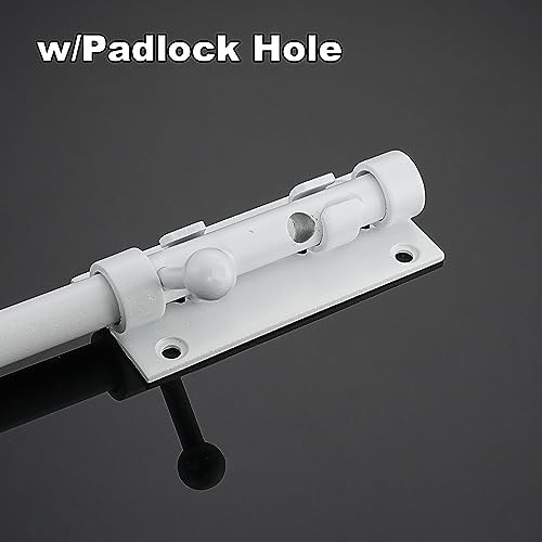 barrel bolt door latch with padlock hole, thickened showing dimensions