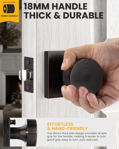 goldenwarm oil rubbed bronze door knobs interior privacy, side view
