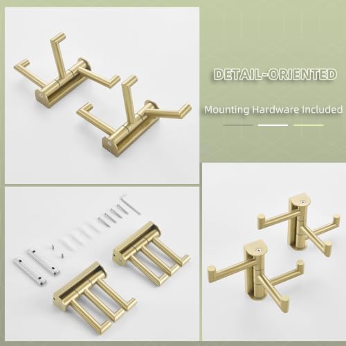 angle simple swivel towel hooks 2 pack, brushed, view 9