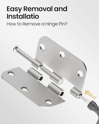door hinges brushed nickel 36 pack 3.5 inch, side view