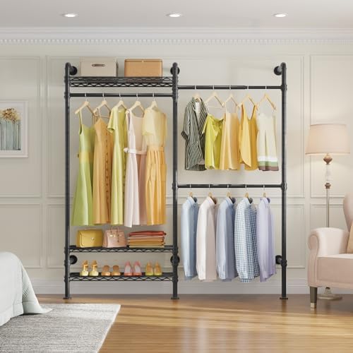 timate f2 industrial pipe clothes rack wall mounted, view 9