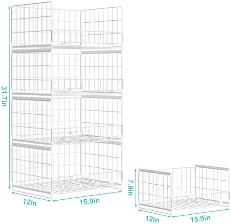 hongtamoya 4-tier sliding closet organizers and storage shelves, close-up detail