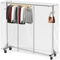 simple houseware industrial grade z-base garment rack w/cover, main product view