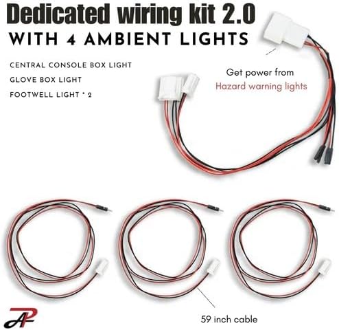 PA LED Ambient Light Central Console Box Light Footwell Glove Box Bulb Original Reserved Hole with Dedicated Wiring Harness Compatible with Cross Corolla Auris Subaru (Purple)