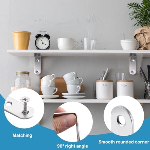 pelopy 100 pcs l bracket stainless steel 90, side view