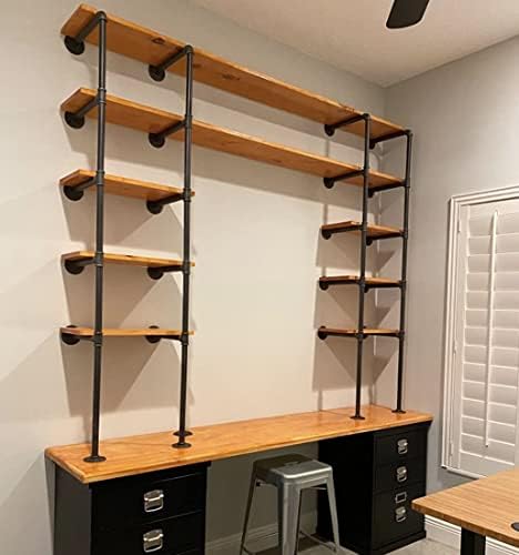 industrial retro wall mount iron pipe shelf,diy open showing dimensions