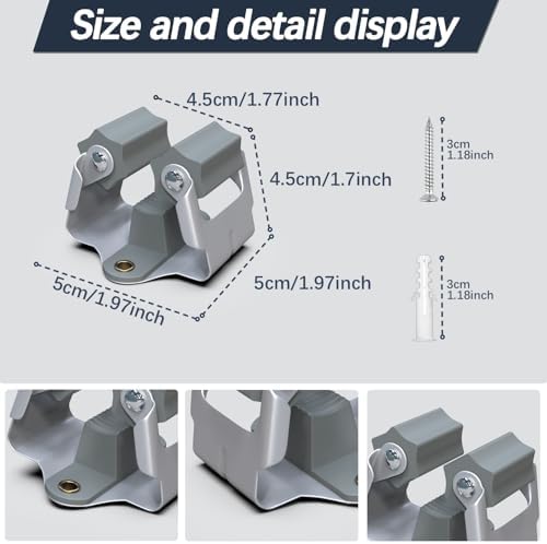 3-h 25 pack mop and broom holder big, close-up detail