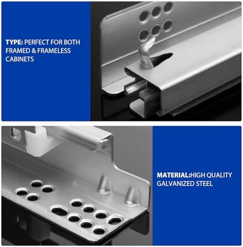 lontan 21 inch undermount soft close drawer slides, front angle view
