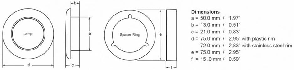 Hella Marine Slim Line LED 'Enhanced Brightness' Round Courtesy Lamp - White LED - White Plastic Bezel - 12V