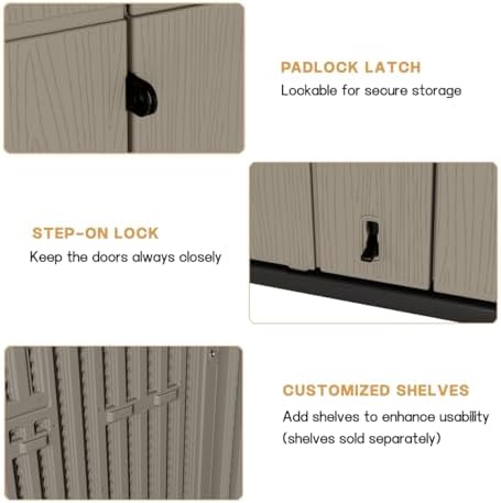 kinying outdoor vertical storage shed,57 cu.ft outdoor storage, view 9