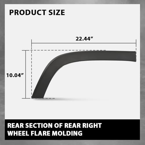 G-PLUS Rear Right Fender Flare Wheel Molding Trim | Compatible with Jeep Cherokee 2019-2022, Not Fit For Trailhawk Models 68316002AD, 68316006AB