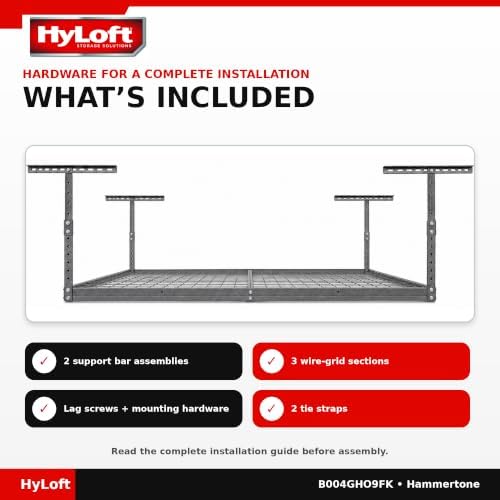 hyloft overhead steel garage storage system, ceiling rack, view 9