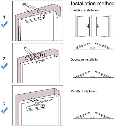 onarway door closer automatic size 4 spring hydraulic, package contents